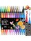 Dual-Tip Acrylic Paint Markers 24 Colors, Paint Pens with Fine Tip and Brush Tip